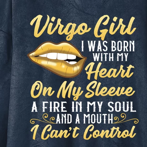 Virgo Heart On Sleeve Firey Soul Novelty Graphic Cute Gift Hooded Wearable Blanket