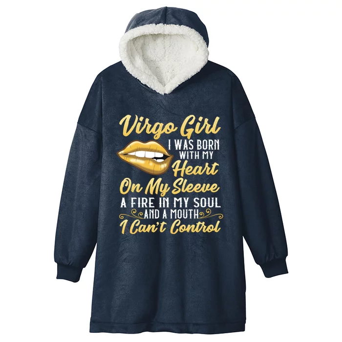 Virgo Heart On Sleeve Firey Soul Novelty Graphic Cute Gift Hooded Wearable Blanket