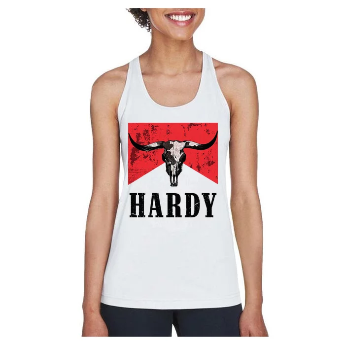 Vintage Hardy Personalized Western Style Women's Racerback Tank