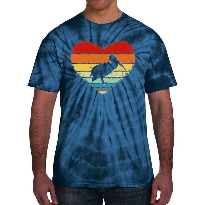 Vintage Heart Pelican Love Valentine's Day Gifts For Him Her Tie-Dye T-Shirt