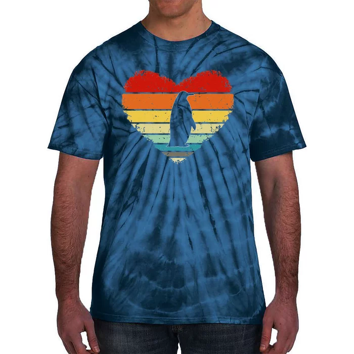 Vintage Heart Penguin Love Valentine's Day Gifts For Him Her Tie-Dye T-Shirt