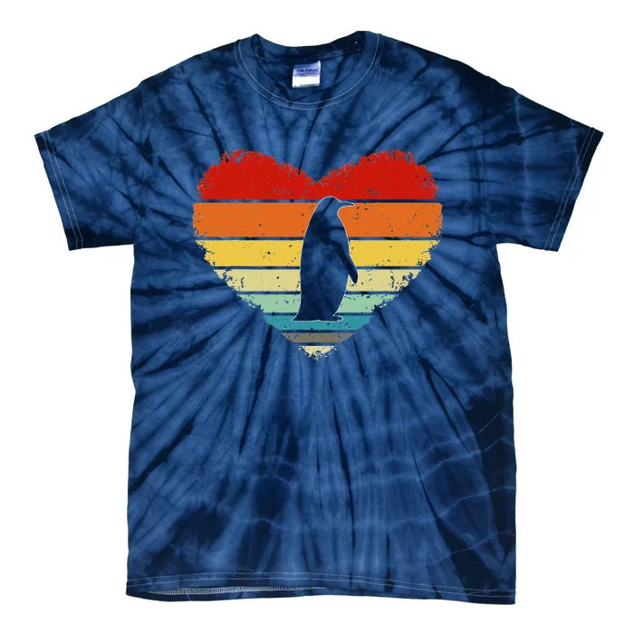 Vintage Heart Penguin Love Valentine's Day Gifts For Him Her Tie-Dye T-Shirt