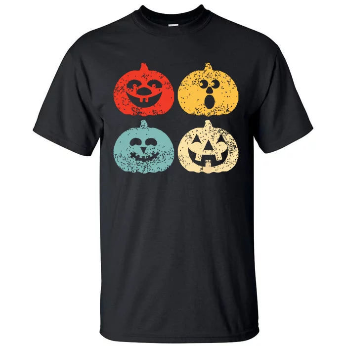 Vintage Halloween Pumpkin Kids Funny Retro Gift Tall T-Shirt