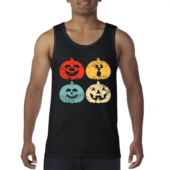 Vintage Halloween Pumpkin Kids Funny Retro Gift Tank Top