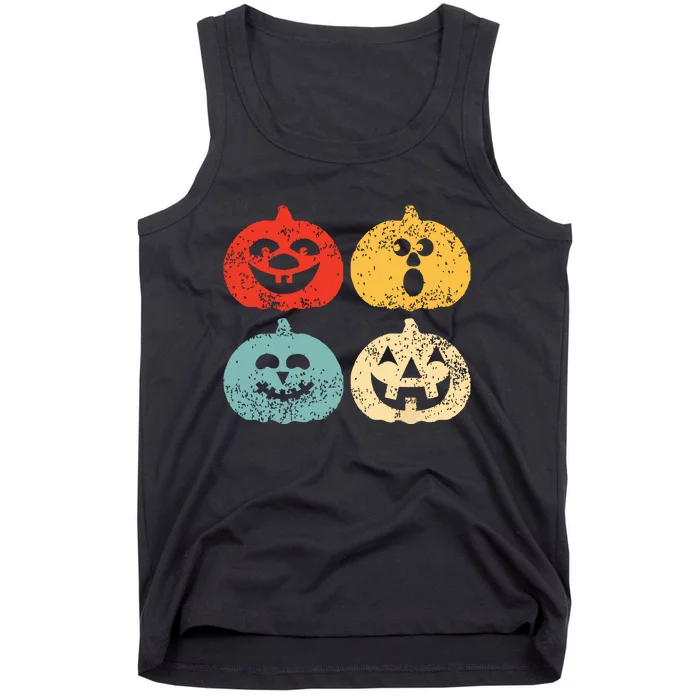 Vintage Halloween Pumpkin Kids Funny Retro Gift Tank Top