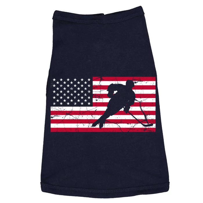 Vintage Hockey Player American Flag Doggie Tank