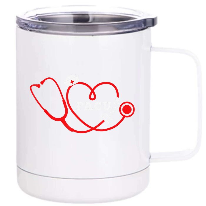 Valentine Heart PACU Nurse, Women's Day Gifts Front & Back 12oz Stainless Steel Tumbler Cup