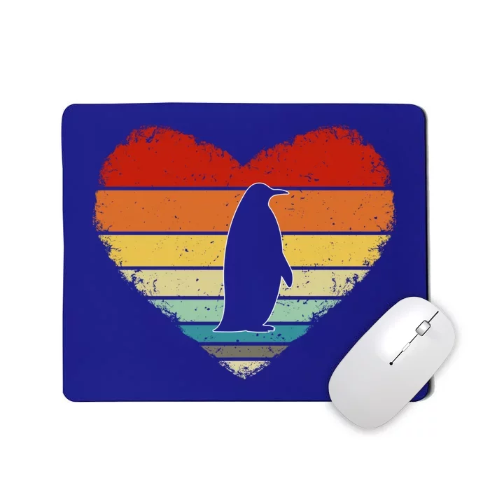 Vintage Heart Penguin Love Valentine's Day Funny Gift For Him Her Gift Mousepad