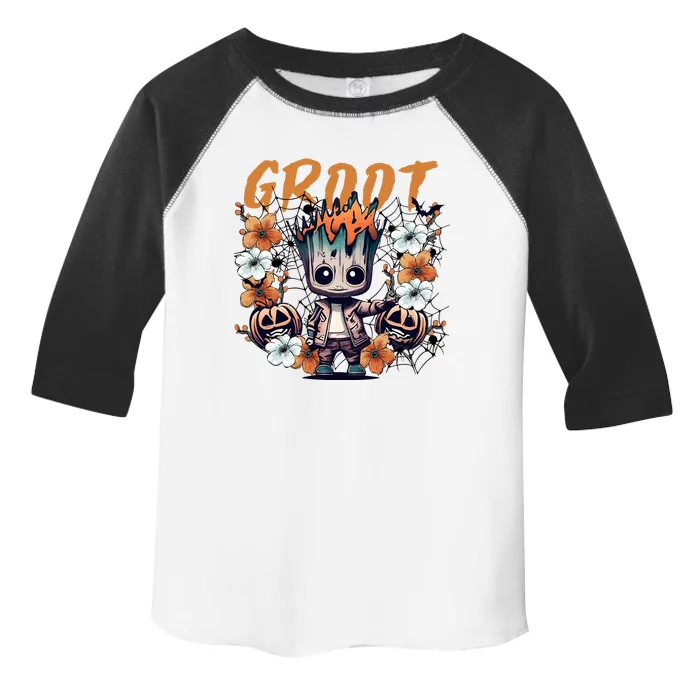 Vintage Halloween Pumpkin Baby Halloween Guardian Toddler Fine Jersey T-Shirt