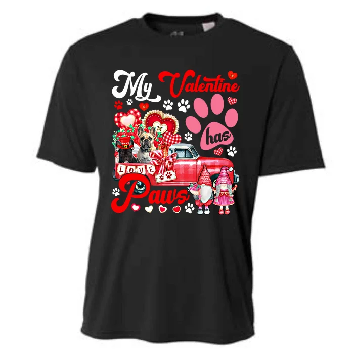 Valentine Has Paws Couple French Bulldogs On Pickup Gnomes Gift Cooling Performance Crew T-Shirt