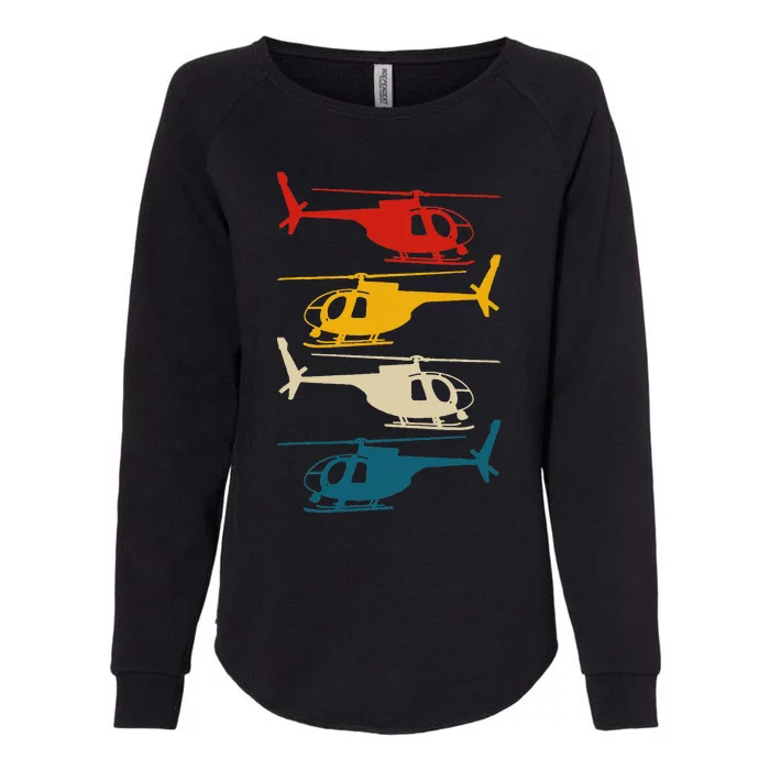 Vintage Helicopter Pilot Aviation Retro Womens California Wash Sweatshirt