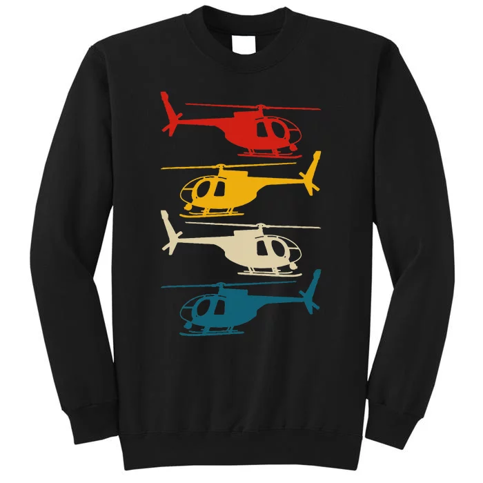 Vintage Helicopter Pilot Aviation Retro Tall Sweatshirt