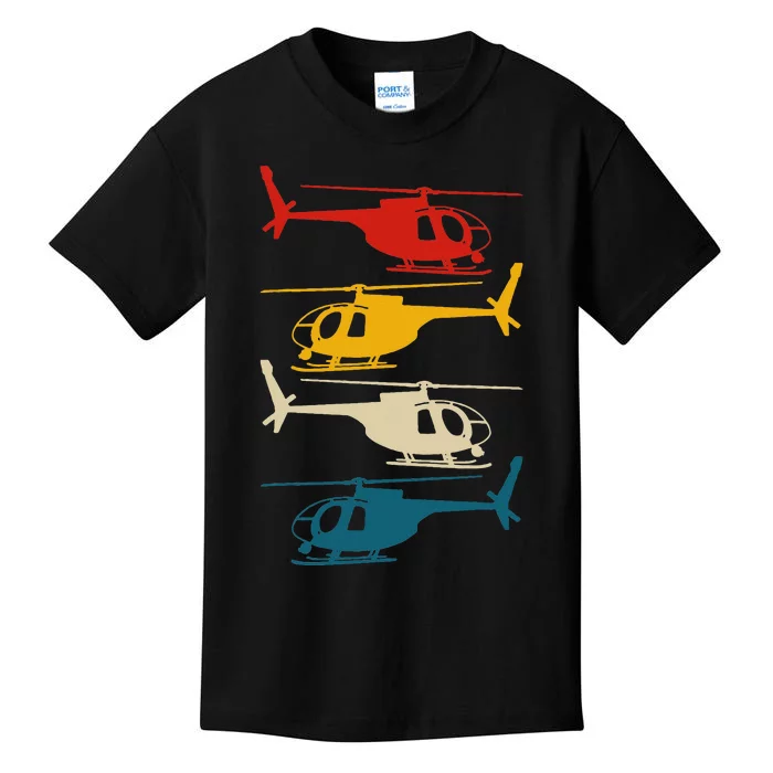 Vintage Helicopter Pilot Aviation Retro Kids T-Shirt