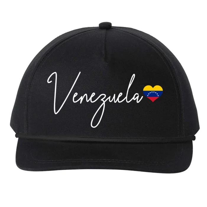 Venezuela Heart Pride Venezuelan Flag Meaningful Gift Snapback Five-Panel Rope Hat