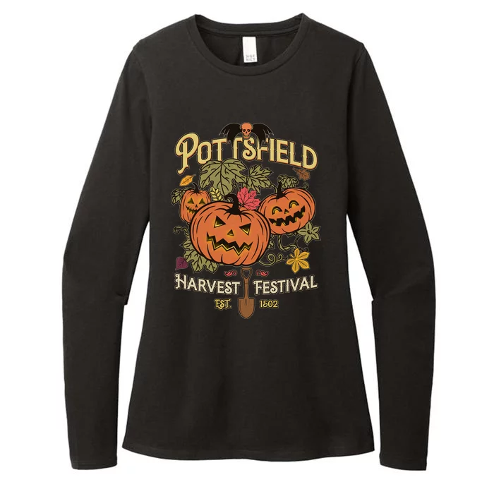 Vintage Halloween Pottsfield Harvest Festival EST 1502 Womens CVC Long Sleeve Shirt