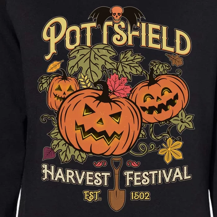 Vintage Halloween Pottsfield Harvest Festival EST 1502 Womens California Wash Sweatshirt