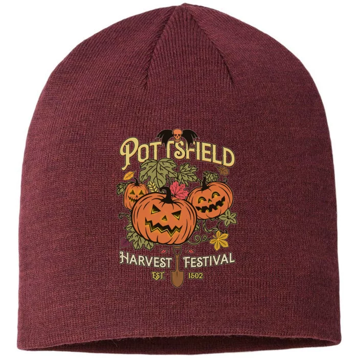 Vintage Halloween Pottsfield Harvest Festival EST 1502 8 1/2in Sustainable Knit Beanie