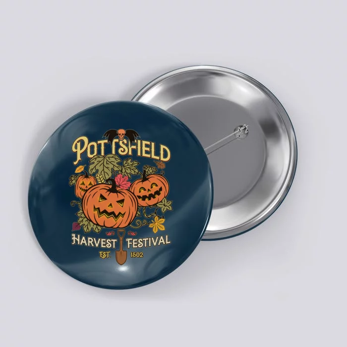 Vintage Halloween Pottsfield Harvest Festival EST 1502 Button