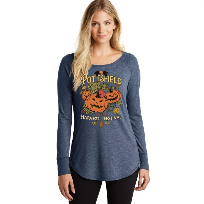 Vintage Halloween Pottsfield Harvest Festival EST 1502 Women's Perfect Tri Tunic Long Sleeve Shirt