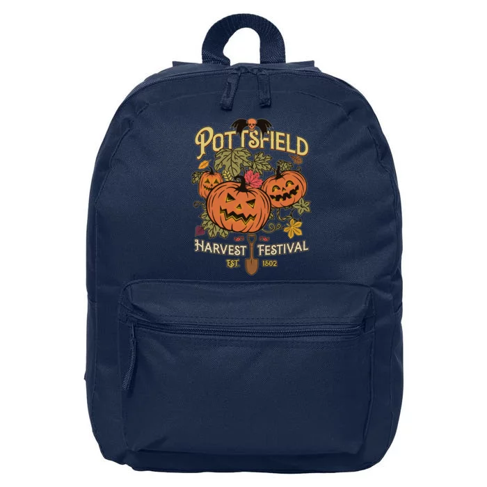 Vintage Halloween Pottsfield Harvest Festival EST 1502 16 in Basic Backpack