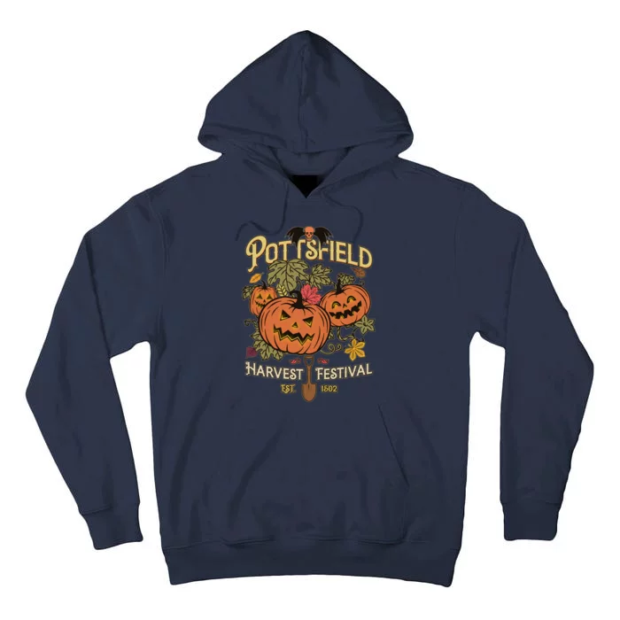 Vintage Halloween Pottsfield Harvest Festival EST 1502 Tall Hoodie