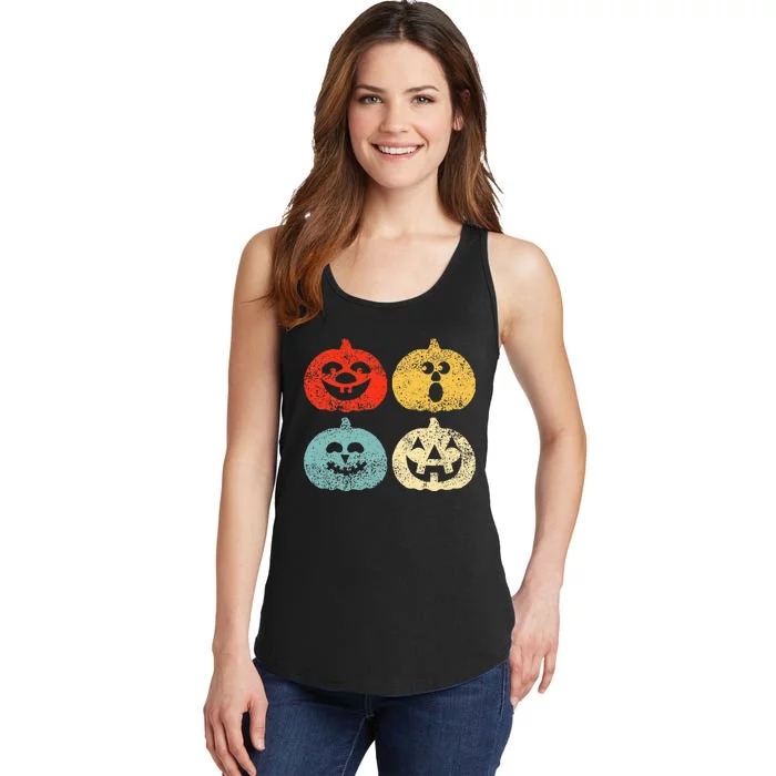 Vintage Halloween Pumpkin Kids Funny Retro Gift Ladies Essential Tank