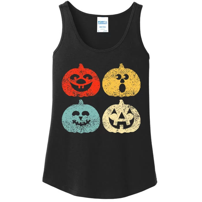 Vintage Halloween Pumpkin Kids Funny Retro Gift Ladies Essential Tank