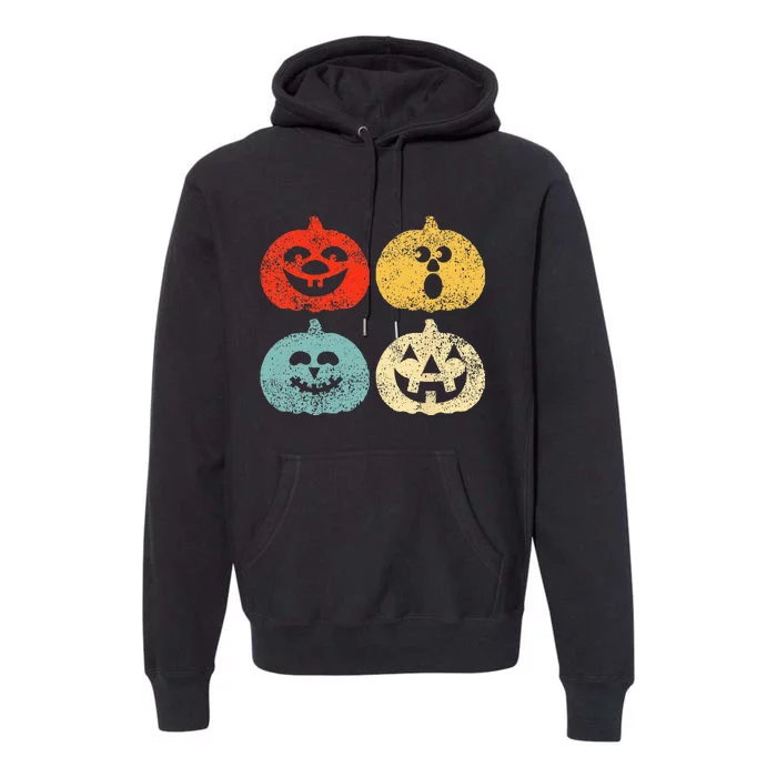 Vintage Halloween Pumpkin Funny Retro Gift Premium Hoodie