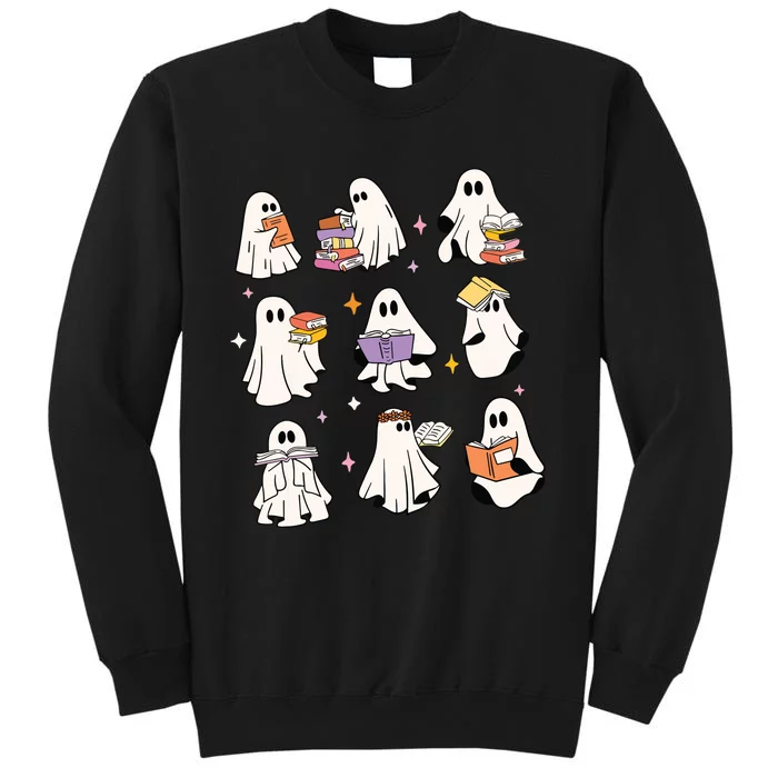 Vintage Halloween Reading Ghost Autumn Fall Spooky Sweatshirt