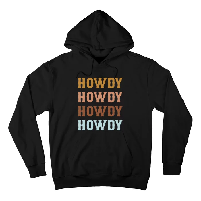 Vintage Howdy Rodeo Western Cow Country Cow Hoodie