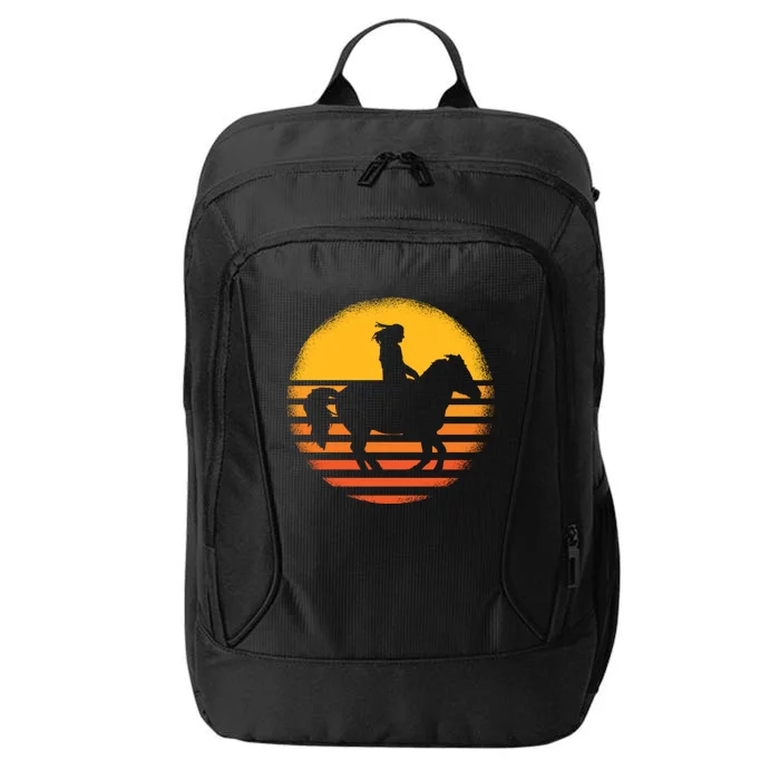 Vintage Horse Riding Equestrian Gift City Backpack