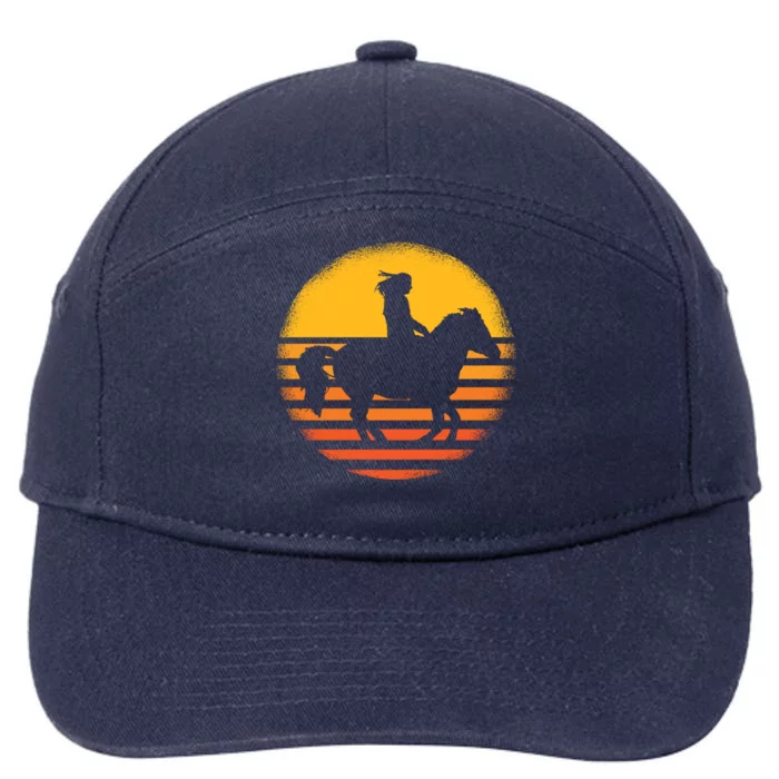 Vintage Horse Riding Equestrian Gift 7-Panel Snapback Hat