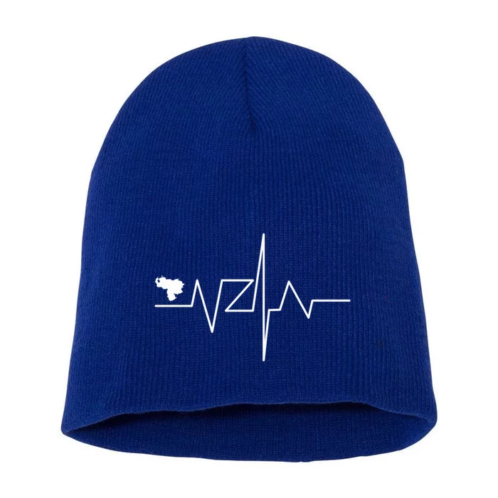 Venezuela Heart Rate Map Gift Short Acrylic Beanie