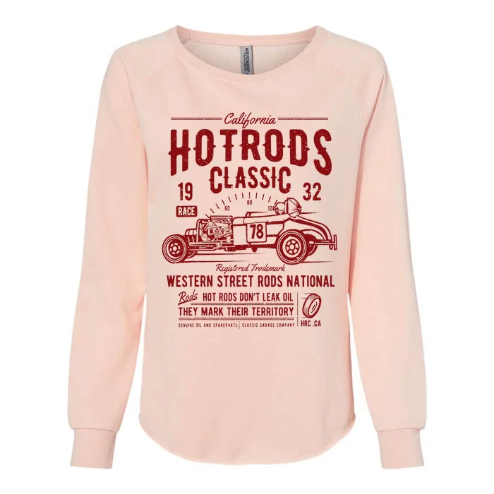 Vintage Hotrod Rock&Roll Classic Car Womens California Wash Sweatshirt