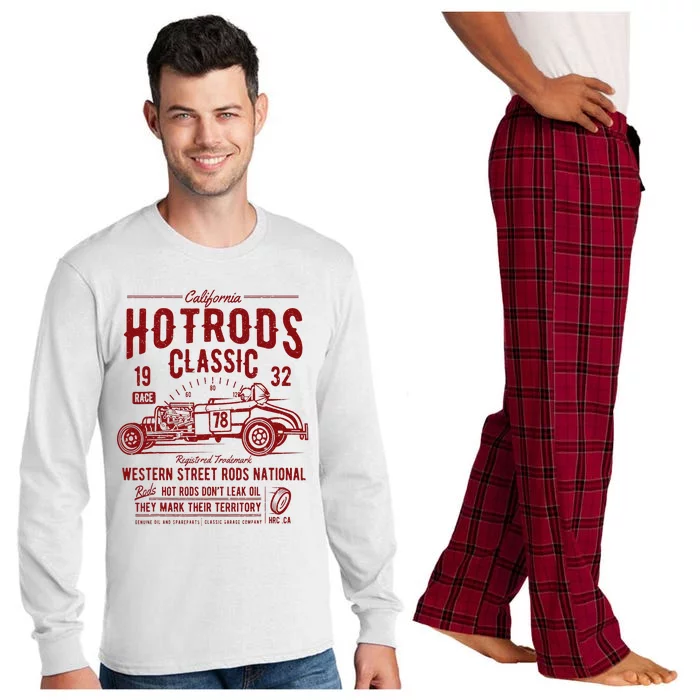 Vintage Hotrod Rock&Roll Classic Car Long Sleeve Pajama Set