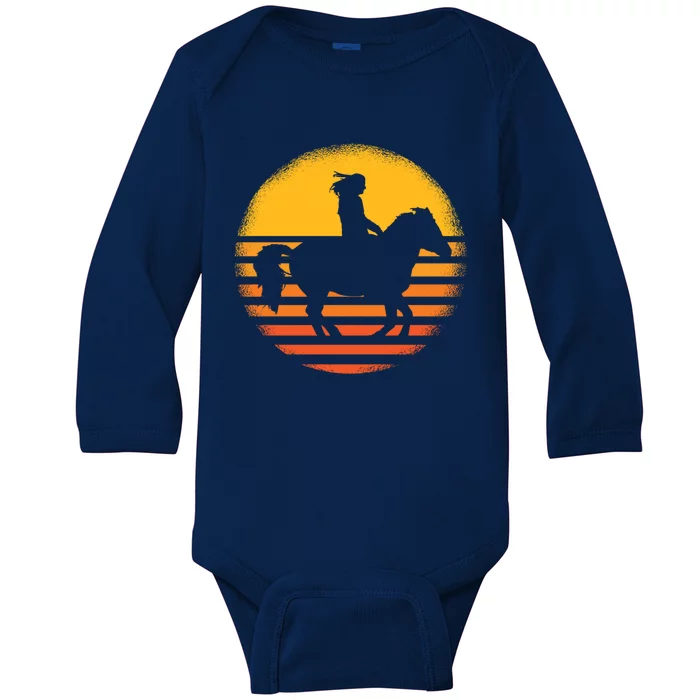 Vintage Horse Riding Equestrian Great Gift Baby Long Sleeve Bodysuit