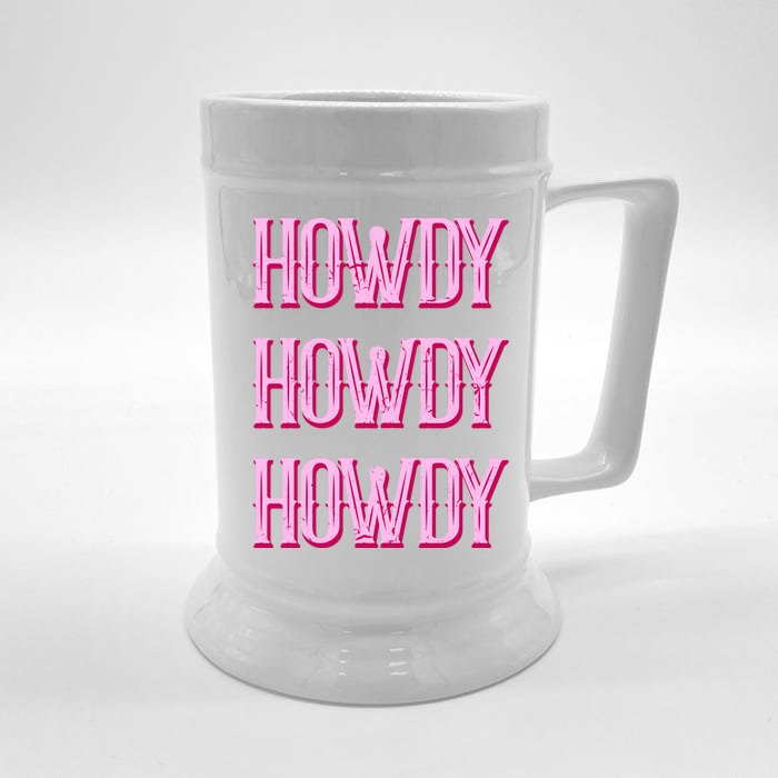 Vintage Howdy Rodeo Western Country Southern Cowgirl Front & Back Beer Stein