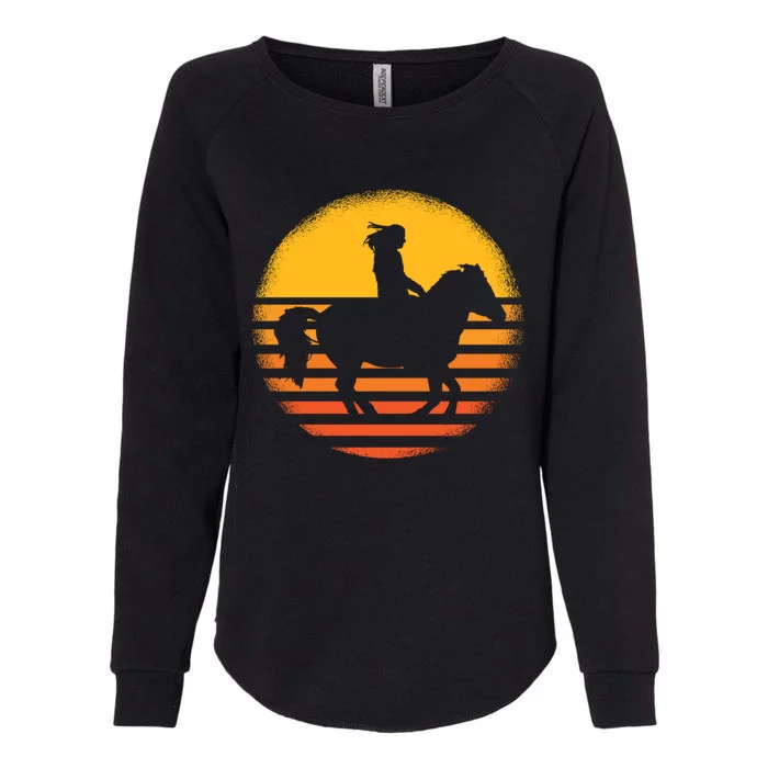 Vintage Horse Riding Equestrian Gift Womens California Wash Sweatshirt