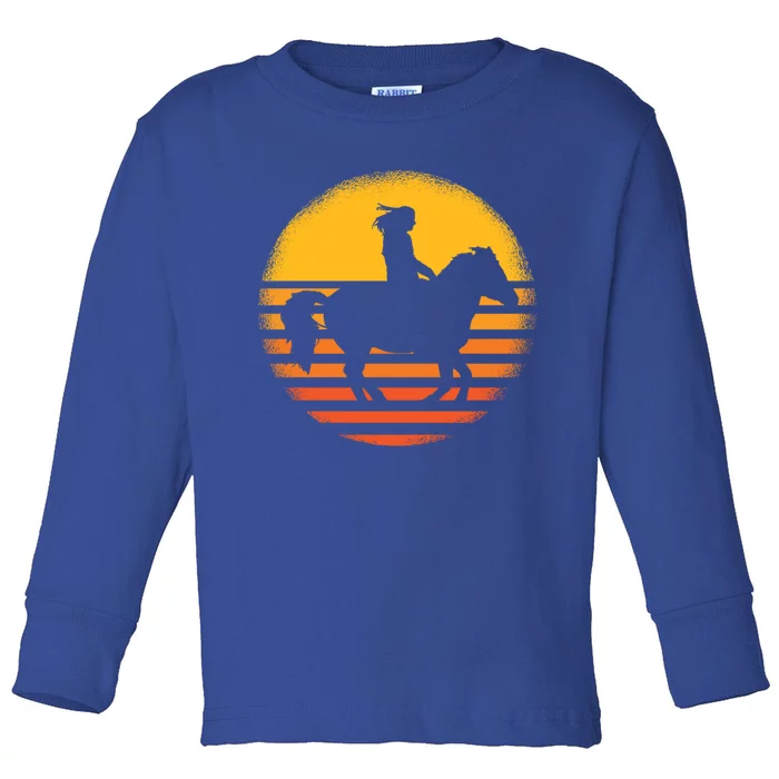 Vintage Horse Riding Equestrian Gift Toddler Long Sleeve Shirt