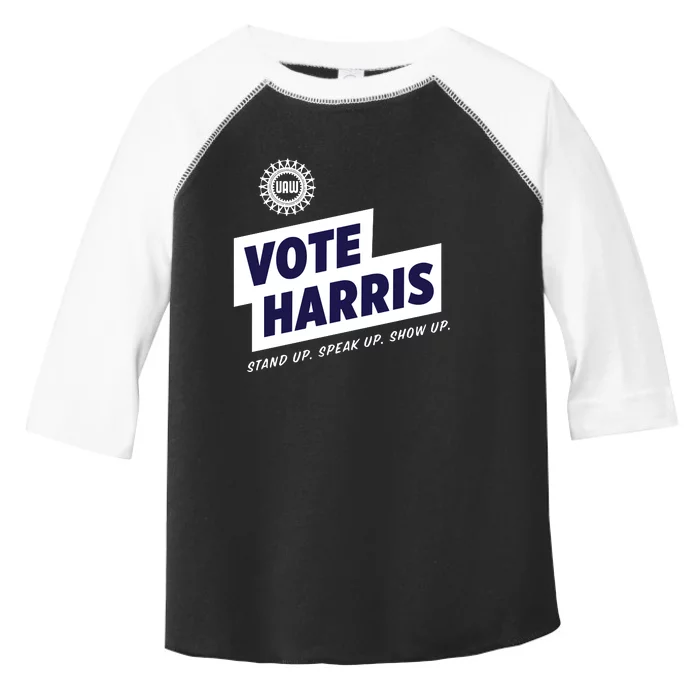 Vote Harris Stand Up Speak Up Show Up Trump Is A Scab Toddler Fine Jersey T-Shirt