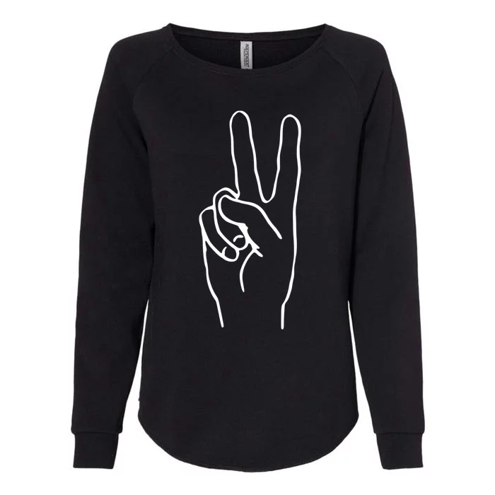 Victory Hand Sign Peace Symbol Cute Gift Womens California Wash Sweatshirt