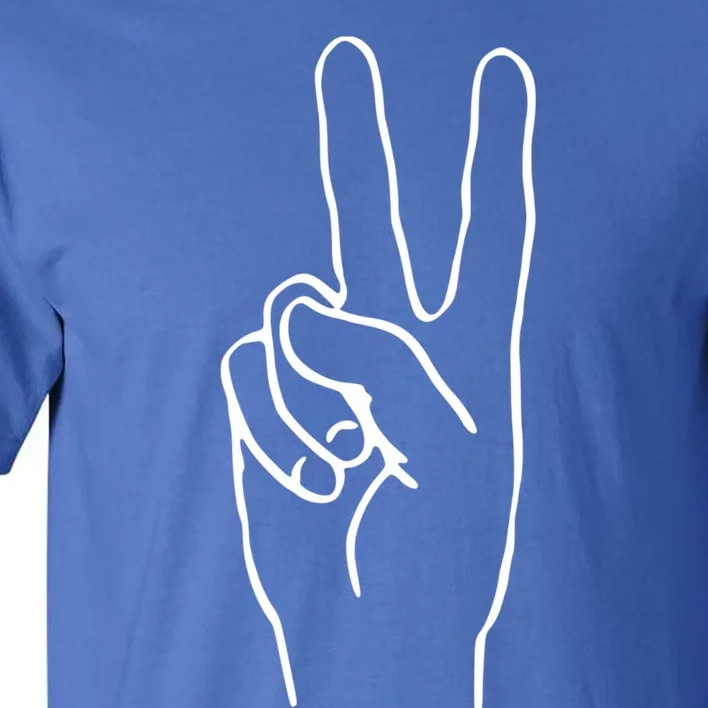 Victory Hand Sign Peace Symbol Cute Gift Tall T-Shirt