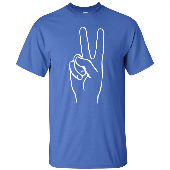 Victory Hand Sign Peace Symbol Cute Gift Tall T-Shirt