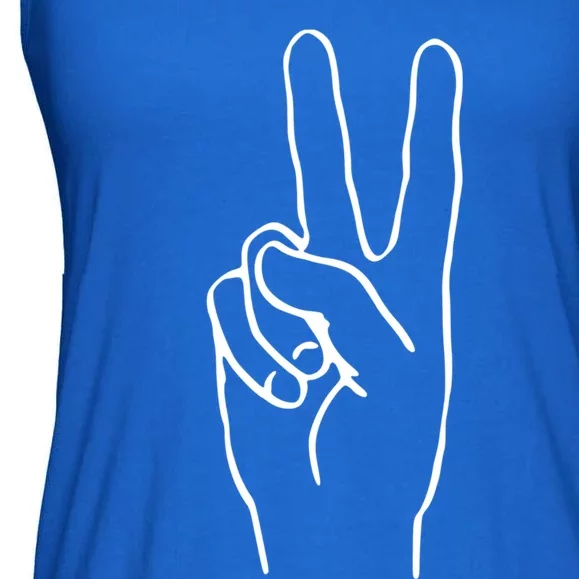 Victory Hand Sign Peace Symbol Cute Gift Ladies Essential Flowy Tank