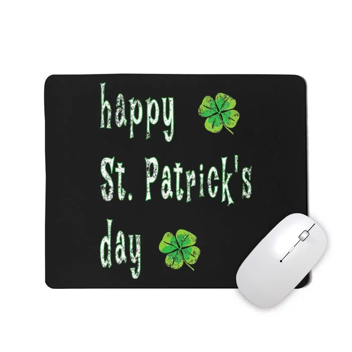 Vintage Happy St. Patrick's Day March 17th Saint Paddy Print Mousepad