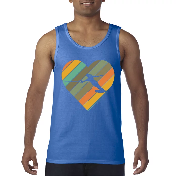 Vintage Heart Ski Rope Wave Lover Water Skiing Athletes Meaningful Gift Tank Top