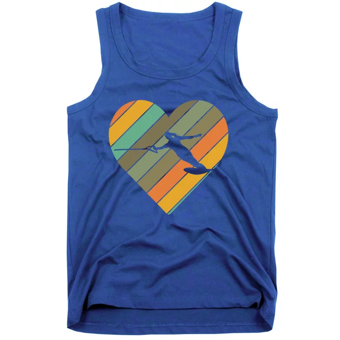 Vintage Heart Ski Rope Wave Lover Water Skiing Athletes Meaningful Gift Tank Top