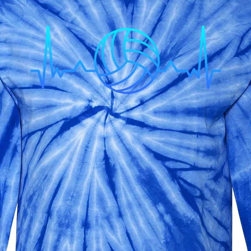 Volleyball Heartbeat Sports Gift Mom Dad Meaningful Gift Tie-Dye Long Sleeve Shirt