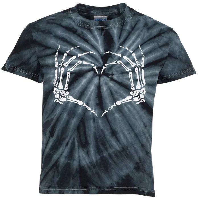 Vintage Halloween Skeleton Heart Sign Costume Kids Tie-Dye T-Shirt