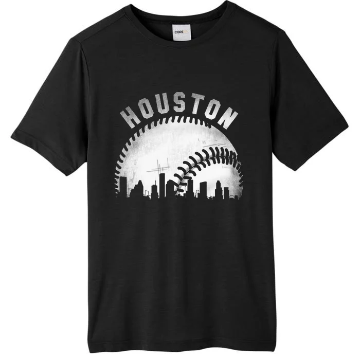 Vintage Houston Skyline City Baseball ChromaSoft Performance T-Shirt